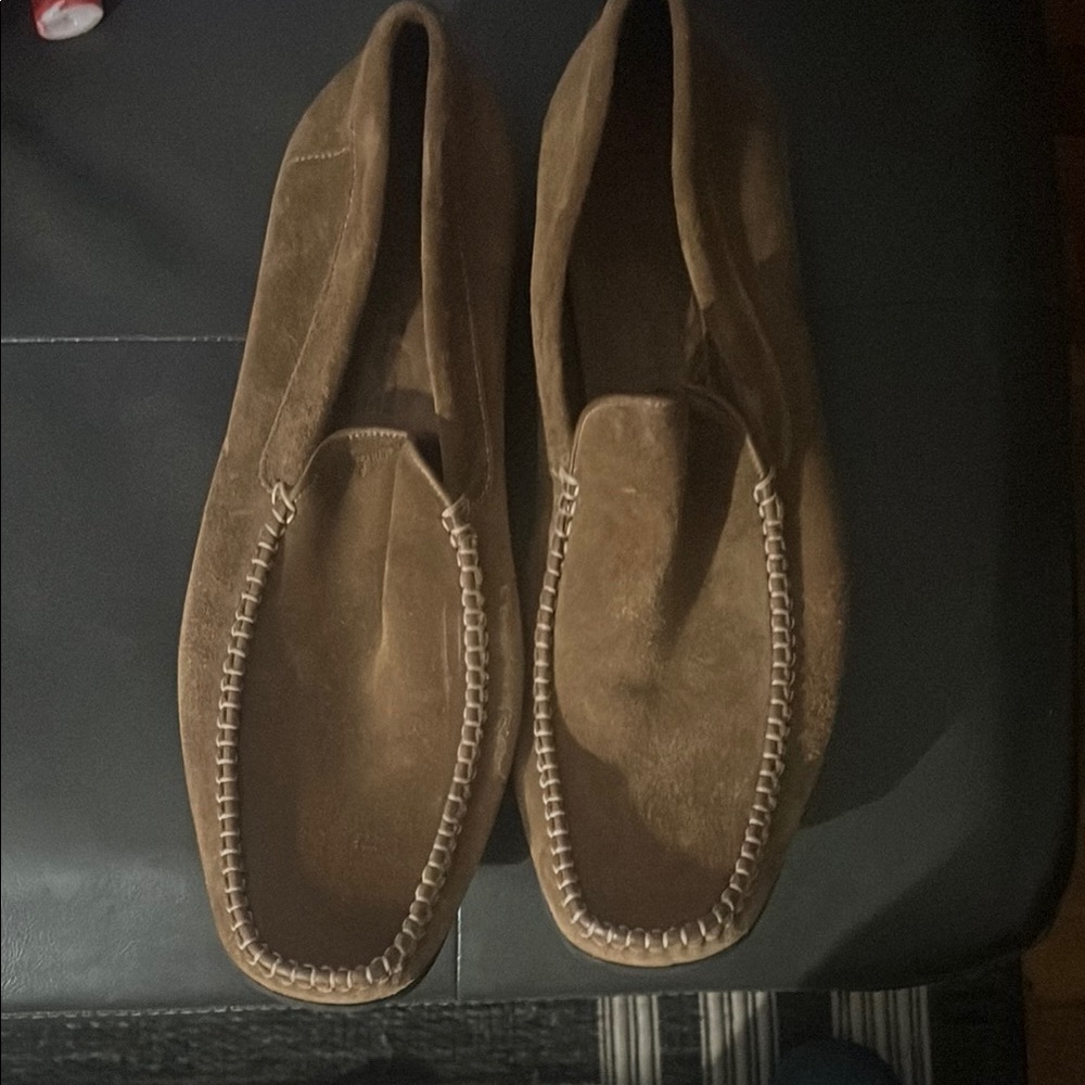 Salvatore Ferragamo Brown Suede Loafers Slip-On